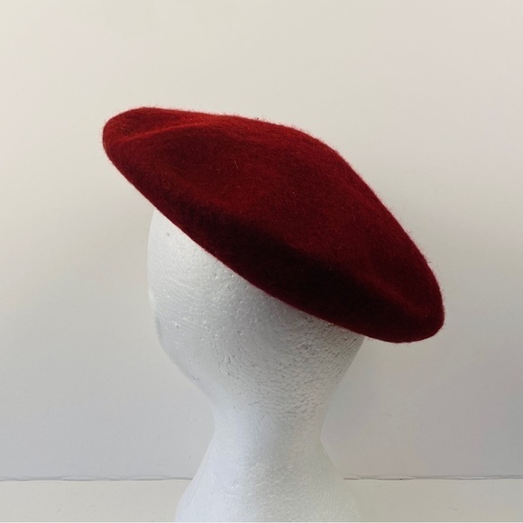 WOOL beret burgundy banana republic blend stretch - Picture 3 of 9